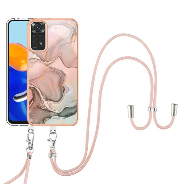 Custodia Con Cinturino Per Xiaomi Redmi Note 11S / Note 11 4G, Paraurti In Tpu A Fantasia, Custodia Protettiva Con Cinturino Regolabile CrèMe-image