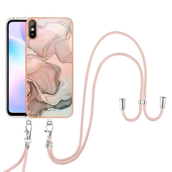 Custodia Con Cinturino Per Xiaomi Redmi 9A, Bumper In Tpu A Fantasia, Custodia Protettiva Con Cinturino Regolabile CrèMe-image