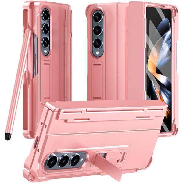 Custodia Per Samsung Galaxy Z Fold 4 5G Cover Rigida Antiurto Con Penna, Protezione Cerniera E Protezione Schermo Rosa-image