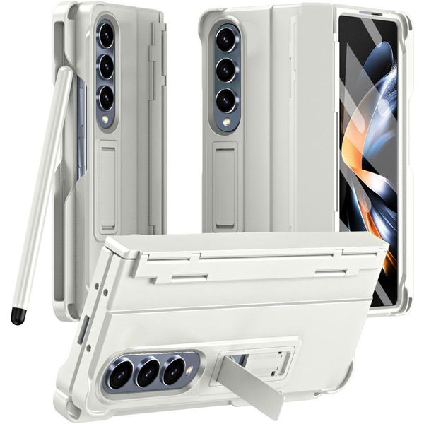 Custodia Per Samsung Galaxy Z Fold 4 5G Cover Rigida Antiurto Con Penna, Protezione Cerniera E Protezione Schermo Bianco-image