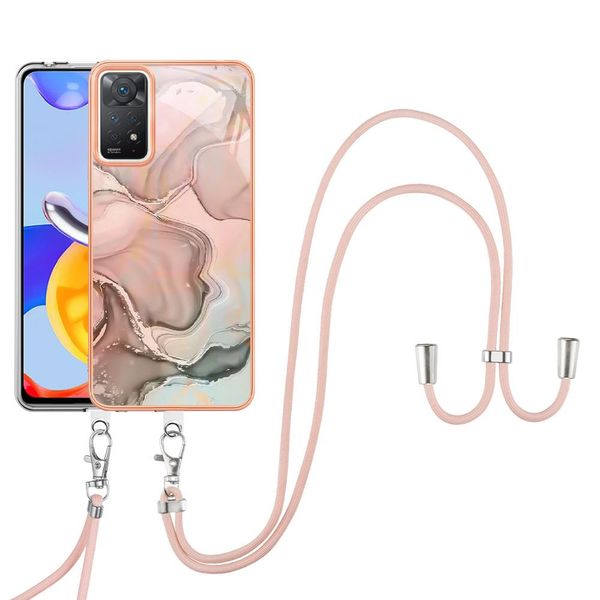 Custodia Con Cinturino Per Xiaomi Redmi Note 11Pro 5G / 4G, Paraurti In Tpu A Fantasia, Custodia Protettiva Con Cinturino Regolabile CrèMe-image