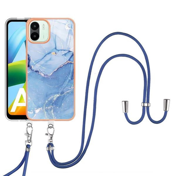 Custodia Con Cinturino Per Xiaomi Redmi A1, Bumper In Tpu A Fantasia, Custodia Protettiva Con Cinturino Regolabile Blu-image