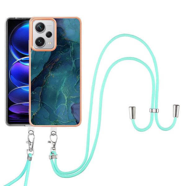 Custodia Con Cinturino Per Xiaomi Redmi Note 12 Pro+, Paraurti In Tpu A Fantasia, Custodia Protettiva Con Cinturino Regolabile Verde-image