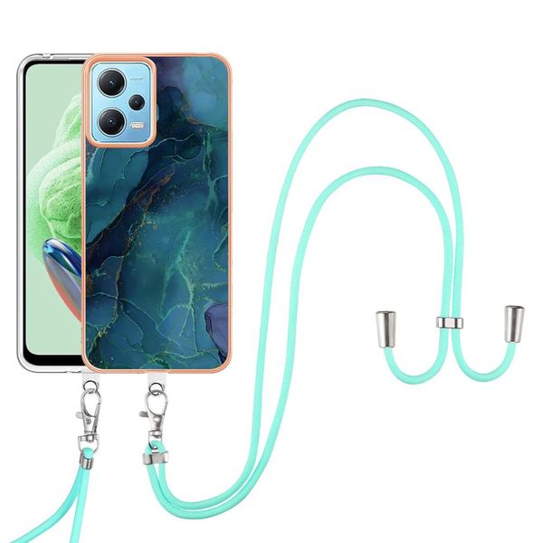 Custodia Con Cinturino Per Xiaomi Poco X5/Redmi Note 12 5G, Paraurti In Tpu A Fantasia, Custodia Protettiva Con Cinturino Regolabile Verde-image