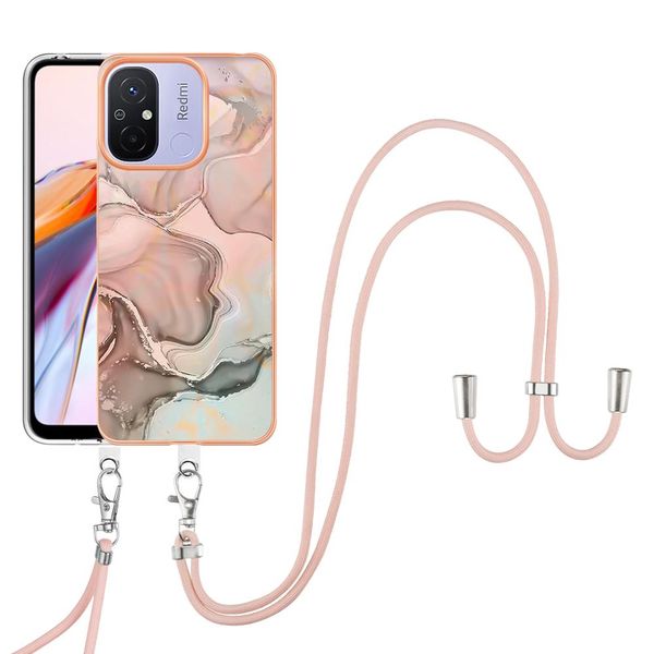 Custodia Con Cinturino Per Xiaomi Redmi 12C, Paraurti In Tpu A Fantasia, Custodia Protettiva Con Cinturino Regolabile CrèMe-image