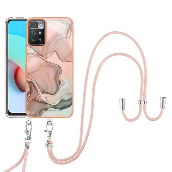 Custodia Con Cinturino Per Xiaomi Redmi 10, Paraurti In Tpu A Fantasia, Custodia Protettiva Con Cinturino Regolabile CrèMe-image