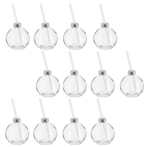 Novaliv 12X Tazze Vin Brulè 400 Ml Tazza Natalizia Personalizzata Con Cannuccia - Palla Di Natale Come Tazza Per Vin Brulè - Tazza Con Motivo Palla Di Natale Albero Di Natale Tazza Di Natale Tazza Scaldamani-image