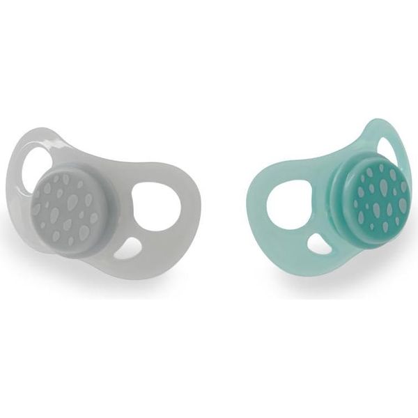Succhietto Per Bambini Twistshake, Forma Ortodontica, Senza Bpa, Tettarella In Silicone, 6+ Mesi, Turchese E Grigio, Confezione Da 2-image