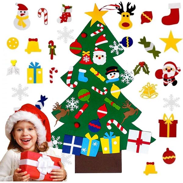 Albero Di Natale In Feltro Fai Da Te Con Decorazioni Rimovibili Per Natale-image