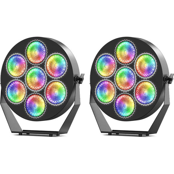 Luce Par, Controllo Dmx, Illuminazione Rgb E Cob, 2 Pezzi, Spina Ue-image