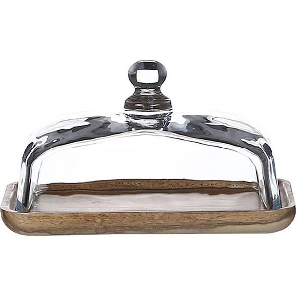 Burriera, Coperchio In Vetro, Design Elegante, Legno D'acacia-image