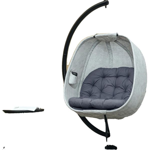 Sedia Sospesa, Struttura In Acciaio Verniciato A Polvere, Lunghezza 126 Cm, Larghezza 90 Cm, Altezza 180 Cm, Carico Massimo 120 Kg-image