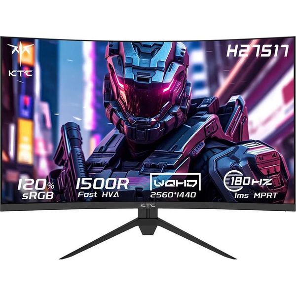 Monitor Da Gioco Curvo, Qhd 2560X1440, Frequenza Di Aggiornamento 180 Hz, Ktc H27S17, Spina Ue-image