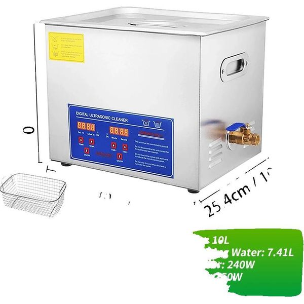 Pulitore A Ultrasuoni, Controllo Digitale, Applicazioni Versatili, 10L-240W-220V, Eu-image