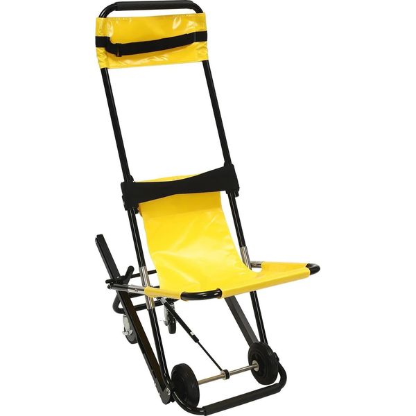 Sedia Pieghevole Con Gradini, Design Portatile, Alta Capacità Di Carico, Giallo E Nero-image