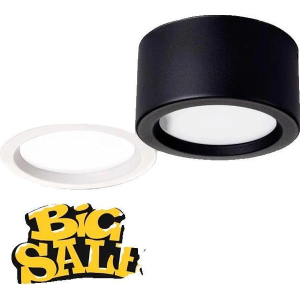 Lampada Da Soffitto, Sorgente Luminosa A Led, Design Moderno, Nero 5 Pezzi, Bianco Freddo 6000K, 140 75Mm-15W-image