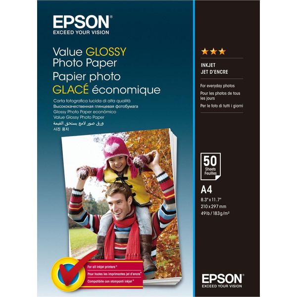 Epson Value Glossy Photo Paper Carta Fotografica Multicolore Lucida-image