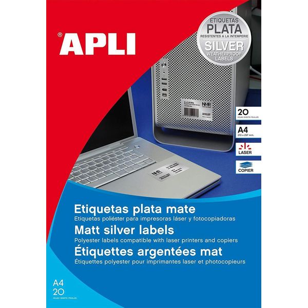 Etichette Per Targhette Agipa 45,7 X 21,2 Mm Argento 960 Etichette-image