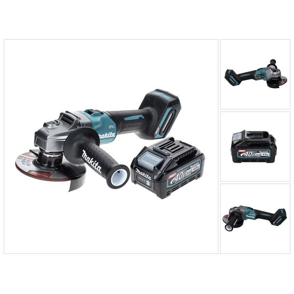 Makita Ga 005 GM1 Smerigliatrice Angolare A Batteria 40 V Max. 125 Mm Brushless Xgt + 1X Batteria Ricaricabile 4.0 Ah - Senza Caricabatterie-image
