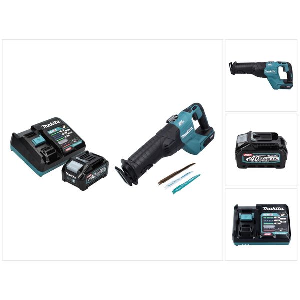 Makita Jr 001 GM1 Seghetto Diritto A Batteria 40 V Max. Brushless Xgt + 1X Batteria 4,0 Ah + Caricabatterie - Senza Valigetta-image