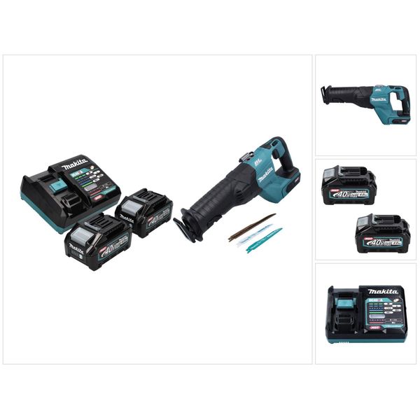 Makita Jr 001 GM2 Sega Circolare A Batteria 40 V Max. Senza Spazzole Xgt + 2X Batteria 4,0 Ah + Caricabatterie - Senza Custodia-image
