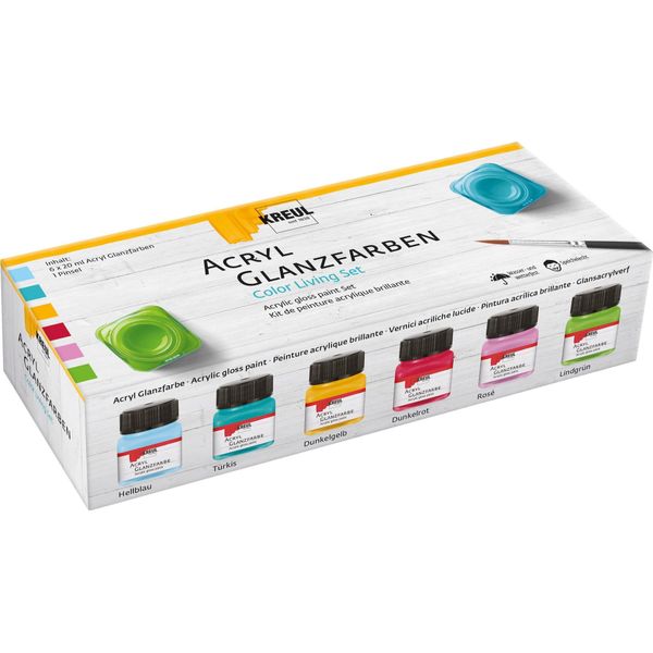 Kreul 79601 Kreul Vernice Acrilica Lucida, Set Color Living 6 X 20 Ml-image