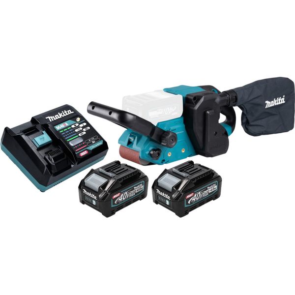 Makita Bs 001 GM201 Levigatrice A Nastro A Batteria 40 V Max. 76 X 533 Mm Brushless + 2X Batteria Ricaricabile 4,0 Ah + Caricabatterie-image