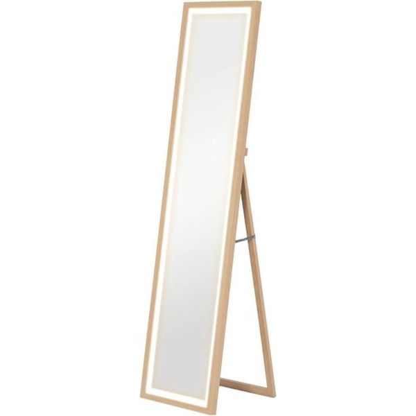 Specchio A Figura Intera, Luce Led, Comando A Sfioramento, Colore Rovere-image