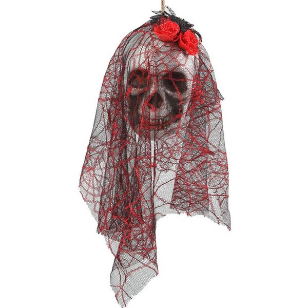Scheletro Appeso Sposa Teschio Decorazione Di Halloween Bianco-Nero-Rosso-image