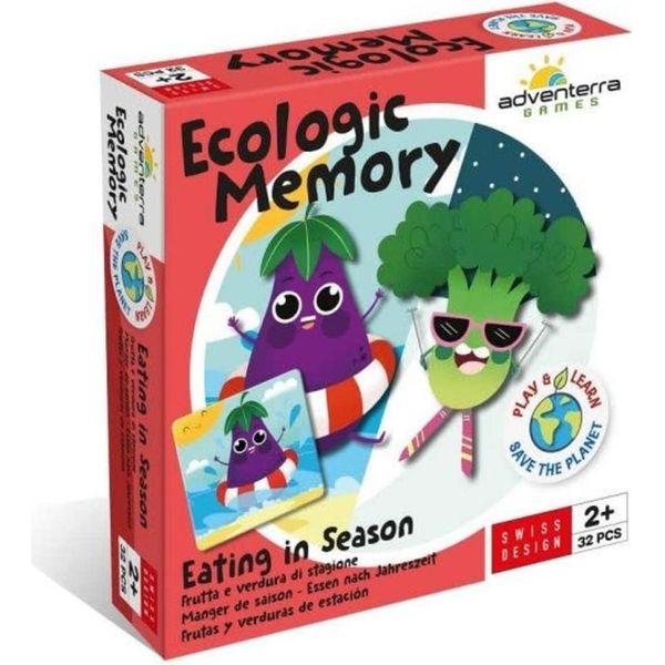 Adventerra Giochi Ecologici Memory Food Per Stagione | Per Bambini Da 2 Anni, Giochi Montessori, 2 Anni + Giochi Di Memoria, Montessori 2 Anni + Giochi Di Apprendimento, Giochi Ecologici, Gioco Di Memoria-image