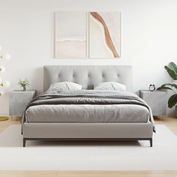 Comodini 2 Pz. Grigio Cemento 40X40X50 Cm Materiale A Base Di Legno-image