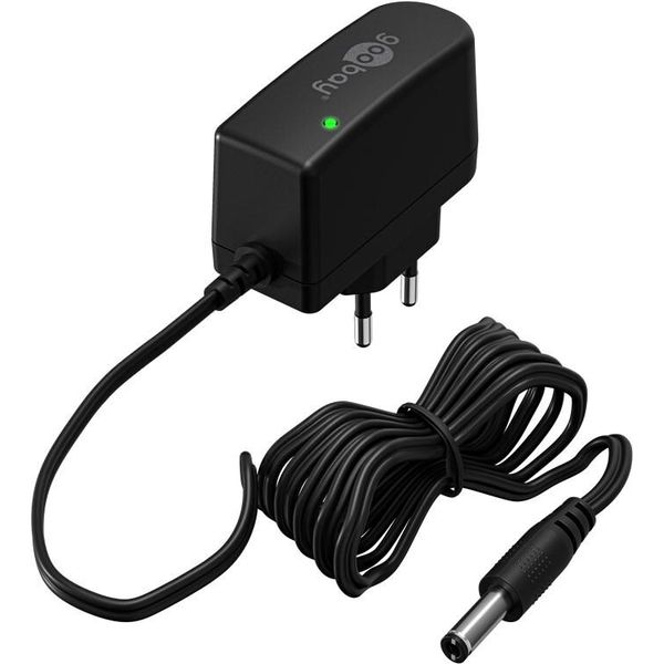 Goobay 64978 Alimentatore 12 V (12 W / 1,0 A), Nero, 1,8 M - Con Spina Dc 5,5 Mm X 2,5 Mm-image