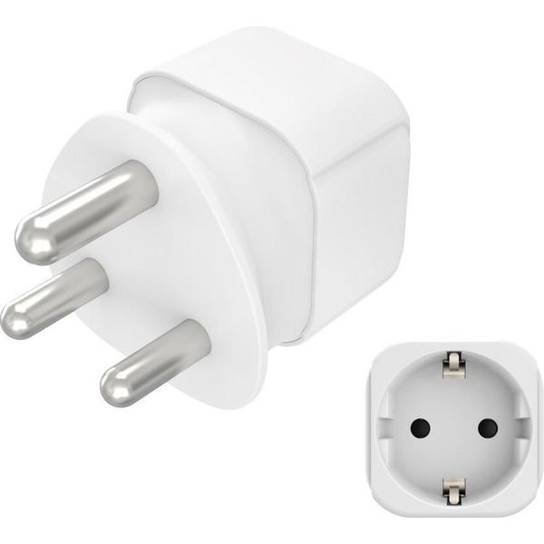 Hama 00223440 Adattatore Per Spina Di Alimentazione Tipo M Tipo C (Spina Euro) + Tipo F Bianco-image