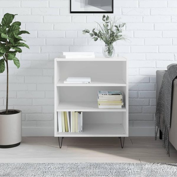 Vidaxl Credenza Bianca Lucida 57X35X70 Cm Materiale A Base Di Legno-image
