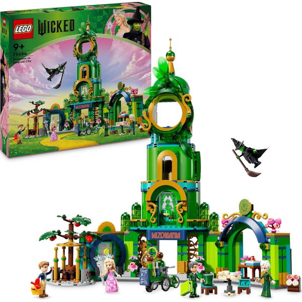 Lego Wicked Welcome To Emerald City, Giocattolo Con Torre, Mini-Doll Di Glinda Ed Elphaba, Regalo Per I Fan Del Film E Per Ragazze E Ragazzi Dai 9 Anni In Su Che Amano Le Case Delle Bambole 75684-image