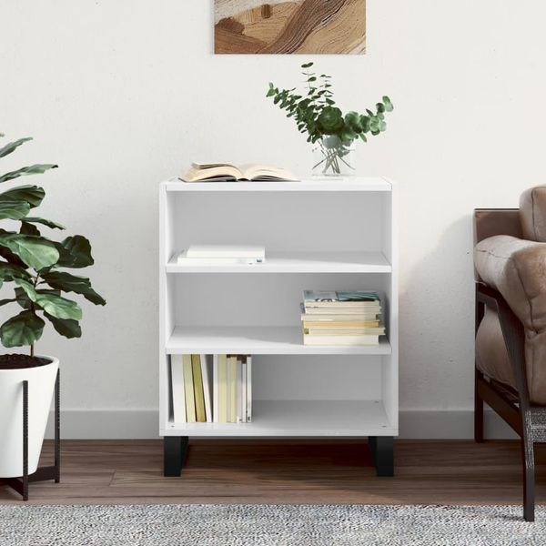 Vidaxl Credenza Bianca Lucida 57X35X70 Cm Materiale A Base Di Legno-image