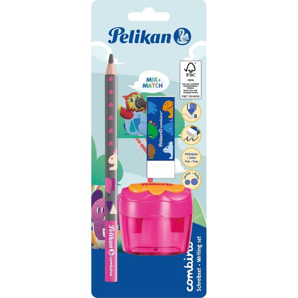 Pelikan 821612 Pelikan Combino Schreiblern- Bleistift-Set B Pink Mit Tiermotiv, 1 Set-image