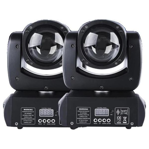 Luci A Testa Mobile Mini Led Da 120W, 18 Prismi Rotanti, 540° Pan/180° Tilt, 2 Luci, Spina 220V Eu-image
