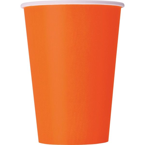 Set Di Bicchieri Di Carta Per Feste 8 Pezzi Arancione 210Ml - Misura Unica-image
