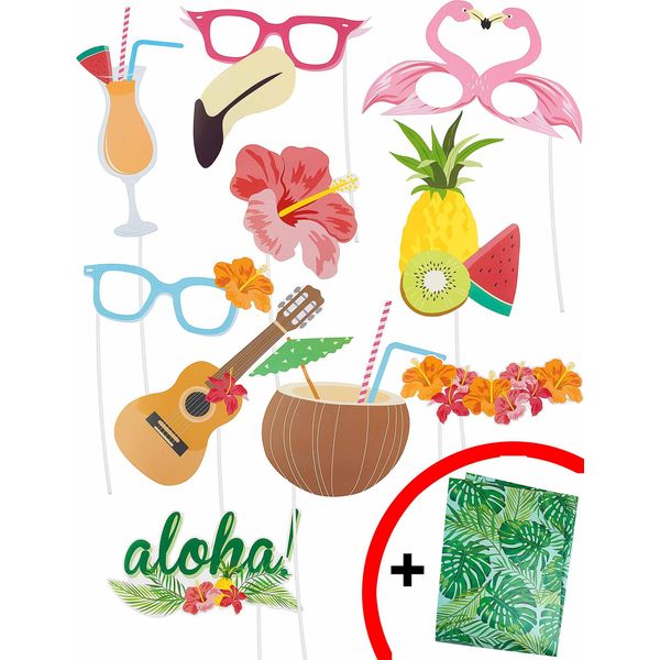 Set Di Adesivi Hawaiani Con Carta Lucida 11 Pezzi Colorati - Taglia Unica-image