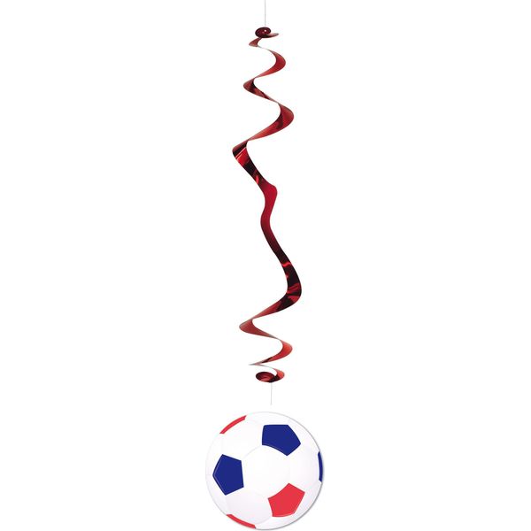 Decorazione Calcio Appesa 6 Pezzi Blu-Bianco-Rosso 80 Cm - Taglia Unica-image
