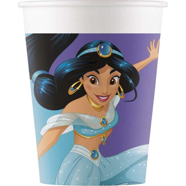 Principessa Jasmine Tazza Per Bere Decorazione Da Tavolo 8 Pezzi Colorati 200Ml - Taglia Unica-image