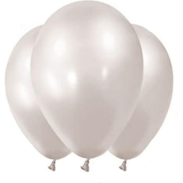 Palloncini In Lattice 12 Pezzi Bianco-Metallizzato 28 Cm - Taglia Unica-image
