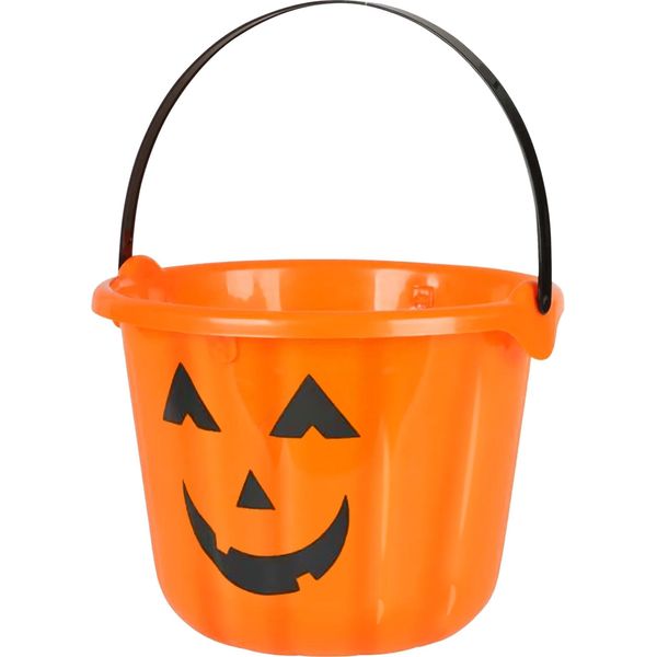 Secchio Per Zucca Secchio Per Halloween Arancione-Nero - Taglia Unica-image