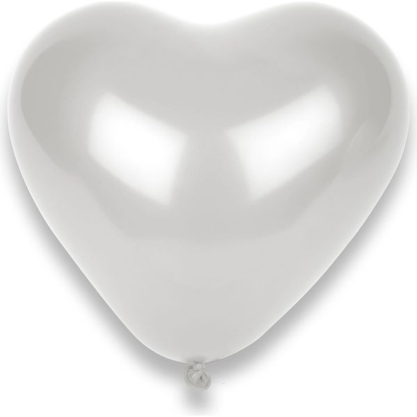 Palloncini Cuore Decorazione Festa 8 Pezzi Bianco 30Cm - Taglia Unica-image