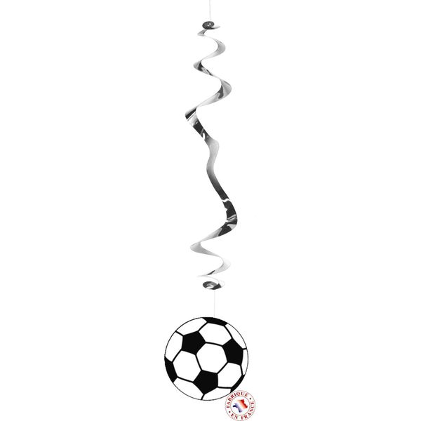 Decorazione Calcio Appesa A Spirale 6 Pezzi Bianco-Nero-Argento 80 Cm - Taglia Unica-image