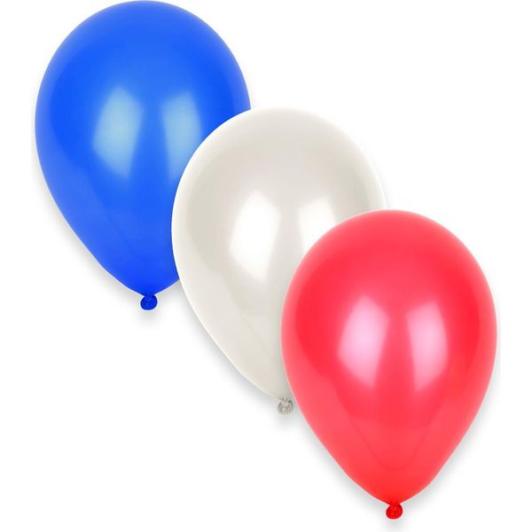 Accessori Per Feste Palloncini Francia 12 Pezzi Blu-Bianco-Rosso - Taglia Unica-image