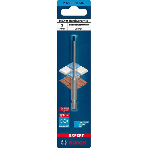 Bosch 2608900587 Bosch Expert HEX-9 Hardceramic Fliesenbohrer, Ø 3 Mm, 1 St.-image