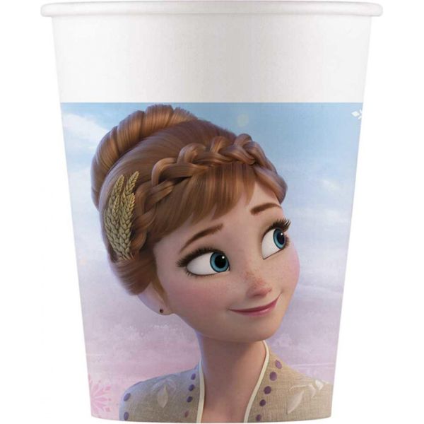 Procos 93839 - Bicchiere Frozen 2 Wind Spirit, 200 Ml, 8 Pezzi, Mix, Bicchiere Monouso, Bicchiere Di Carta, Compleanno, Festa A Tema-image