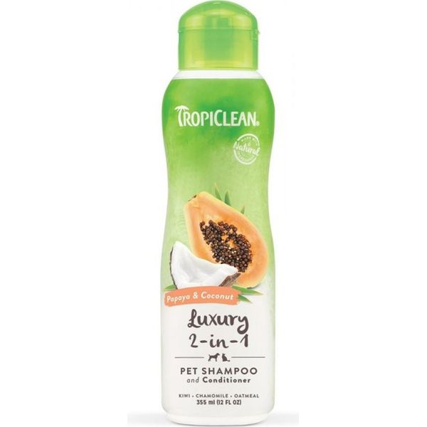 Tropiclean 2 In 1 Shampoo Con Balsamo Alla Papaya E Al Cocco 355 Ml-image